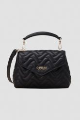 GUESS Czarna pikowana torebka damska Mini. Czarne torebki do ręki damskie Guess, z aplikacjami, z materiału, eleganckie, pikowane, bez dodatków. W wyprzedaży za 454.99 zł.