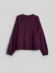 4F Bluza dresowa loose bez kaptura damska - fioletowa S. Fioletowe bluzy damskie 4f, l, bez wzorów, z bawełny, bez kołnierzyka, bez ramiączek, bez kaptura. Za 129.99 zł.