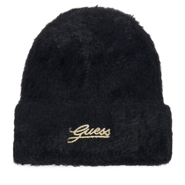 Czapka Guess. Czarne czapki i kapelusze damskie Guess, na zimę, z aplikacjami. Za 154.99 zł.