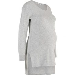 Długi sweter ciążowy bonprix jasnoszary melanż. Swetry damskie bonprix. Za 37.99 zł.