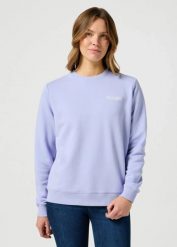 DAMSKA BLUZA WRANGLER REGULAR SWEAT SWEET LAVENDER 112355290. Niebieskie bluzy damskie Wrangler, s, bez wzorów, bez kaptura. Za 159.99 zł.