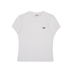 Koszulka damska Fila Trivero. Białe t-shirty damskie Fila, bez wzorów, sportowe, bez kołnierzyka. Za 221.74 zł.