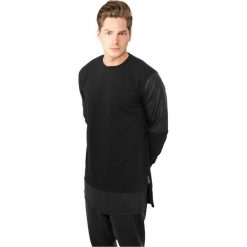 Sweatshirt zapinany na zamek błyskawiczny długi skóra syntetyczna Urban Classics. Czarne bluzy męskie Urban Classics, m, bez wzorów, ze skóry, bez kaptura. Za 181.50 zł.