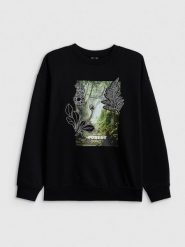 4F Bluza dresowa loose bez kaptura damska - czarna M. Czarne bluzy damskie 4f, m, bez wzorów, z dresówki, bez kaptura. Za 159.99 zł.