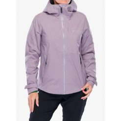 Kurtka przeciwdeszczowa damska Columbia OmniTech AmpliDry II Shell. Fioletowe kurtki damskie Columbia, bez wzorów, bez kaptura, trekkingowe. Za 557.99 zł.