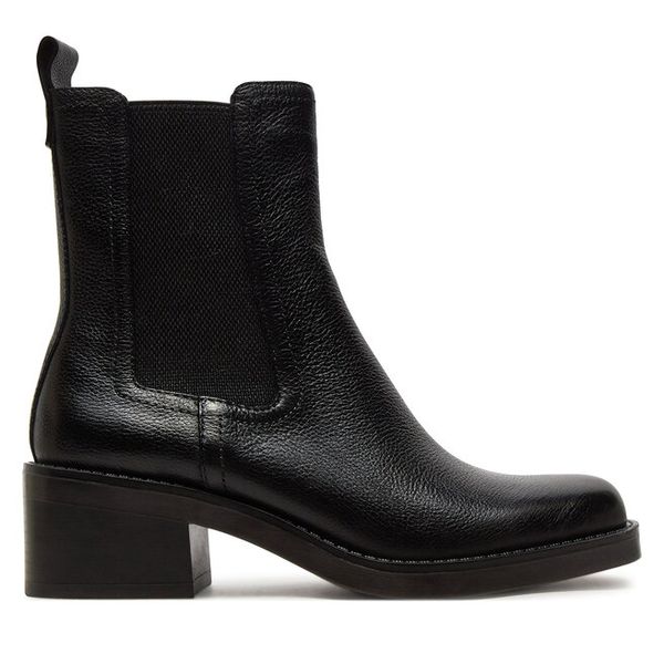 Sztyblety Tamaris. Czarne botki damskie Tamaris, bez obcasa, na słupku, bez zapięcia. Za 449.99 zł.