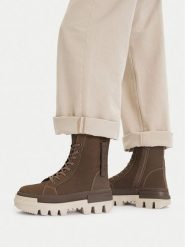 G-Star Raw Trzewiki CEO-WI16-PATTRICK-01 Zielony. Zielone botki damskie G-Star, z nubiku, retro, bez obcasa, na płaskiej podeszwie, bez zapięcia. Za 399.99 zł.