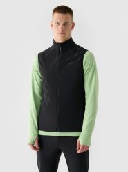 4F Bezrękawnik do biegania Ultralight męski - czarny S. Czarne kurtki męskie 4f, m, bez wzorów, z dzianiny, klasyczne, bez kaptura. Za 269.99 zł.