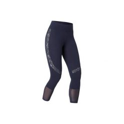Legginsy Gym & Pilates 7/8 damskie. Niebieskie legginsy damskie DOMYOS, l, bez wzorów, z bawełny. Za 49.99 zł.