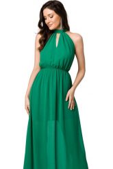 Zwiewna i elegancka długa sukienka szyfonowa zielona. Zielone sukienki damskie Sukienki.shop, na randkę, s, bez wzorów, z szyfonu, eleganckie, bez kołnierzyka, bez ramiączek, maxi. Za 349.00 zł.