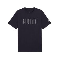 Męska koszulka z grafiką PUMA Sport PUMA New Navy Blue. Niebieskie koszulki sportowe męskie Puma, m, bez wzorów, z gumy, bez kołnierzyka, bez ramiączek, na fitness i siłownię. Za 83.00 zł.