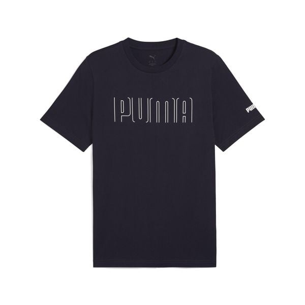 Męska koszulka z grafiką PUMA Sport PUMA New Navy Blue. Niebieskie buty sportowe męskie Puma, m, bez wzorów, z gumy, bez kołnierzyka, bez ramiączek, na fitness i siłownię. Za 88.00 zł.
