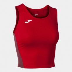 Tank top do biegania damski Joma R-Winner Crop top. Czerwone t-shirty damskie Joma, xl, bez wzorów, sportowe, bez kołnierzyka. W wyprzedaży za 94.10 zł.