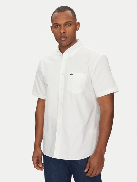 Lacoste Koszula CH1917 Biały Regular Fit. Białe koszule męskie Lacoste, m, bez wzorów, z bawełny, bez kołnierzyka, bez ramiączek. Za 358.99 zł.