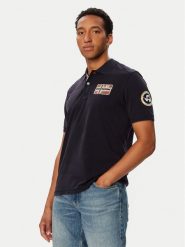 Napapijri Polo Polo Ss NP0A8BLH Granatowy Regular Fit. Niebieskie koszulki polo męskie Napapijri, m, bez wzorów, z bawełny, bez ramiączek. Za 439.99 zł.