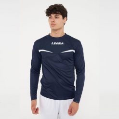 Męska koszulka biegowa z długim rękawem Vienna ML niebieska-biała. Białe koszulki sportowe męskie Legea, m, bez wzorów, z materiału, bez kołnierzyka, bez ramiączek, do biegania. Za 56.00 zł.