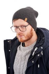 Męska czapka Brødrene cz7 9920 c. szara. Szare czapki i kapelusze męskie na jesień, bez wzorów, eleganckie. Za 49.90 zł.