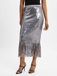 MOS MOSH Spódnica - MMMiaz Kobiety srebrny, XS. Szare spódnice damskie Mos Mosh, xs, bez wzorów. Za 379.95 zł.