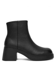 JENNY Botki CEO-HY2T683S-1 Czarny. Czarne botki damskie Jenny, z materiału, bez obcasa, na słupku, bez zapięcia. Za 159.99 zł.