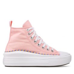 Trampki Converse. Czerwone półbuty dziewczęce Converse, bez wzorów, bez zapięcia. Za 299.99 zł.