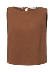 Marc O'Polo Lniana bluzka Kobiety len (100%) brązowy, 40. Brązowe bluzki damskie Marc O'Polo, bez wzorów, ze lnu, bez kołnierzyka, bez ramiączek. Za 329.95 zł.