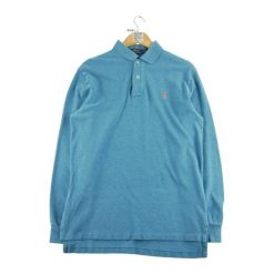 Second life - Długi rękaw Polo Shirt Mężczyźni Jasnoniebieski - Stan dobry. Niebieskie koszulki polo męskie Ralph Lauren, m, bez wzorów, sportowe, bez ramiączek. Za 126.86 zł.