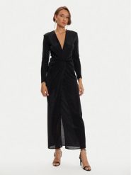Simona Corsellini Sukienka wieczorowa A24CEAB045 Czarny Slim Fit. Czarne sukienki damskie SIMONA CORSELLINI, bez wzorów, z syntetyku, wizytowe, bez kołnierzyka, bez ramiączek. Za 809.99 zł.