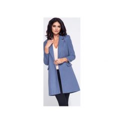 Lekki płaszcz damski z faluszu. Niebieskie płaszcze damskie Bien fashion, eleganckie. Za 199.00 zł.