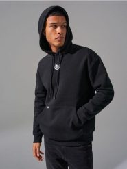 Bluza Kot Feliks - czarny. Czarne bluzy męskie Sinsay, l, bez wzorów, z kapturem. Za 69.99 zł.