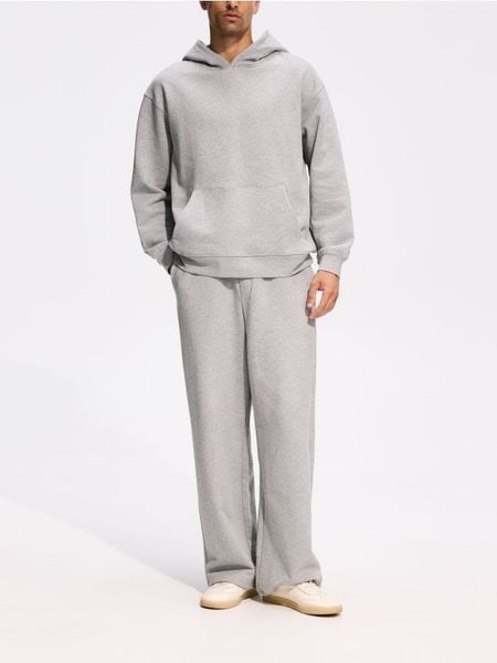 Gładka bluza z kapturem - szary. Szare bluzy męskie Reserved, l, bez wzorów, z bawełny, z kapturem. Za 159.99 zł.