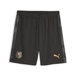 Szorty piłkarskie Stade Rennais F.C. PUMA Black Matte Gold Beige. Brązowe krótkie spodenki sportowe męskie Puma, m, bez wzorów, do piłki nożnej. W wyprzedaży za 154.00 zł.