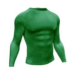 Dżersej z długim rękawem Precision Essential Baselayer. Zielone koszulki sportowe męskie PRECISION, na zimę, bez wzorów, z dżerseju, bez kołnierzyka, bez ramiączek, do biegania. Za 197.00 zł.