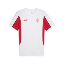 Męska koszulka AC Milan ftblARCHIVE PUMA White For All Time Red. Białe koszulki sportowe męskie Puma, m, bez wzorów, z gumy, bez kołnierzyka, bez ramiączek, do piłki nożnej. W wyprzedaży za 109.00 zł.