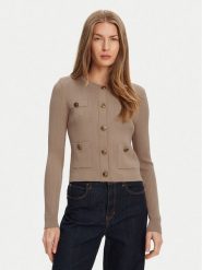 Guess Kardigan W5YR09 Z0130 Beżowy Regular Fit. Brązowe kardigany damskie Guess, xs, z aplikacjami, z syntetyku. Za 369.99 zł.
