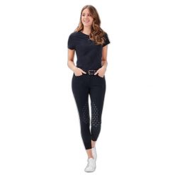 Koszulka damska Gaze Jazzie. Niebieskie koszulki sportowe damskie GAZE, bez wzorów, prążkowane, bez kołnierzyka, bez ramiączek. Za 242.50 zł.