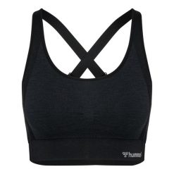 Bezszwowy biustonosz dla kobiet Hummel MT Shine. Czarne biustonosze Hummel, bez wzorów. Za 154.50 zł.