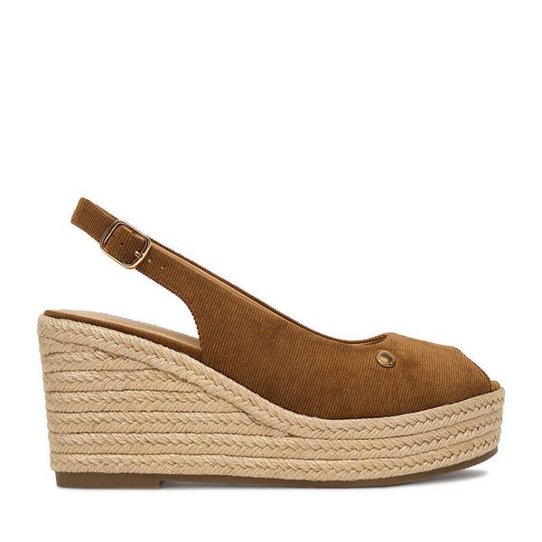 Espadryle Beverly Hills Polo Club. Brązowe sandały damskie Beverly Hills Polo Club, bez wzorów, bez obcasa, bez zapięcia. Za 251.99 zł.