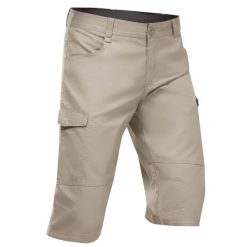 Spodenki turystyczne męskie Quechua NH500. Brązowe krótkie spodenki sportowe męskie QUECHUA, m, bez wzorów, z bawełny, trekkingowe. Za 99.99 zł.