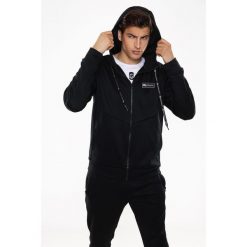 Bluza dresowa treningowa męska Rough Radical Energy Hoodie. Czarne bluzy męskie ROUGH RADICAL, l, bez wzorów, z dresówki, z kapturem, do biegania. Za 135.92 zł.