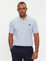 Calvin Klein Polo K10K111196 Błękitny Slim Fit. Niebieskie koszulki polo męskie Calvin Klein, m, bez wzorów, z bawełny, bez ramiączek. Za 179.99 zł.