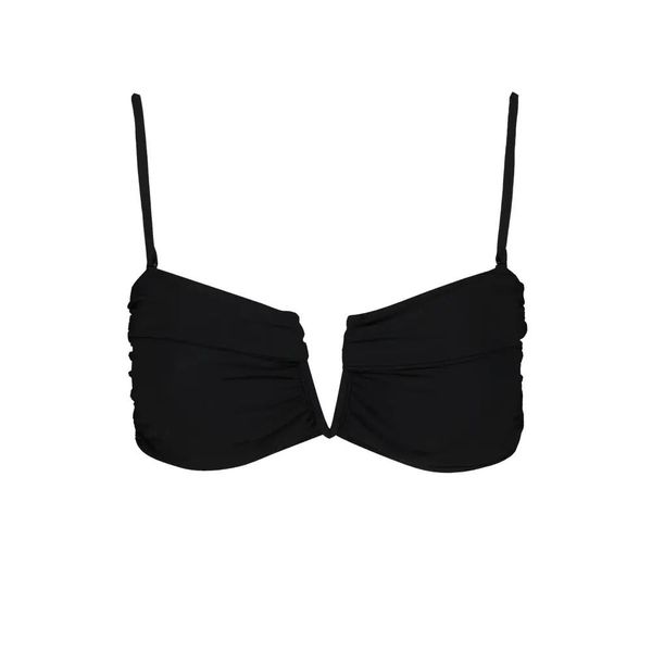Damski top do kostiumu kąpielowego Barts Solid Bandeau. Czarne topy damskie Barts, bez wzorów, z gumy, bez kołnierzyka, bez ramiączek. Za 197.50 zł.