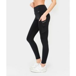 Legginsy z kieszeniami Carpatree Libra czarne. Czarne legginsy damskie Carpatree, s, bez wzorów, z materiału, z podwyższonym stanem, na fitness i siłownię. W wyprzedaży za 164.99 zł.