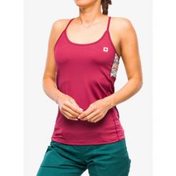 Top wspinaczkowy damski Ocun Arista Top. Czerwone koszulki sportowe damskie Ocun, bez wzorów, bez kołnierzyka, bez ramiączek. Za 119.99 zł.