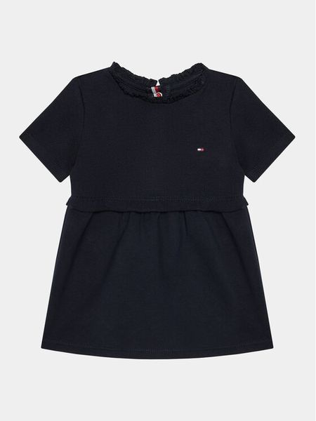 Tommy Hilfiger Sukienka codzienna KN0KN01757 Granatowy Regular Fit. Niebieskie sukienki dla dziewczynek Tommy Hilfiger, bez wzorów, z bawełny, bez ramiączek. Za 229.99 zł.