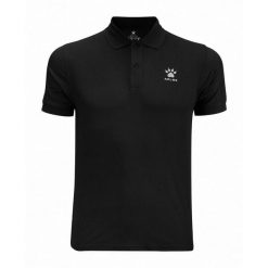 Kelme Polo Manga Corta Basic Negro Unisex. Czarne koszulki polo męskie Kelme, bez wzorów, bez kołnierzyka, bez ramiączek, do piłki nożnej. W wyprzedaży za 76.60 zł.