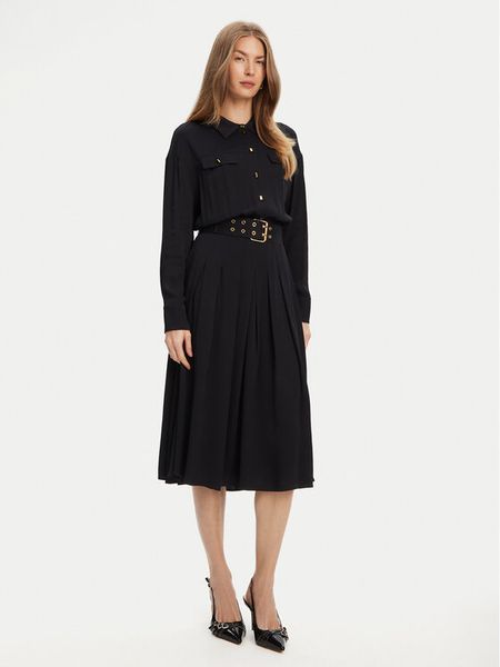 Marciano Guess Sukienka koktajlowa 5YGK32 7356A Czarny Regular Fit. Czarne sukienki damskie Marciano Guess, z aplikacjami, z wiskozy, wizytowe, bez kołnierzyka, bez ramiączek. Za 649.00 zł.