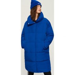 Płaszcz puffa z kołnierzem - Niebieski. Płaszcze damskie marki FOUGANZA. W wyprzedaży za 79.99 zł.