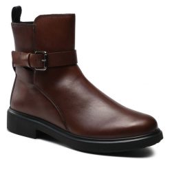 Botki ECCO. Czerwone botki damskie ecco, bez obcasa, na płaskiej podeszwie, bez zapięcia. Za 569.99 zł.
