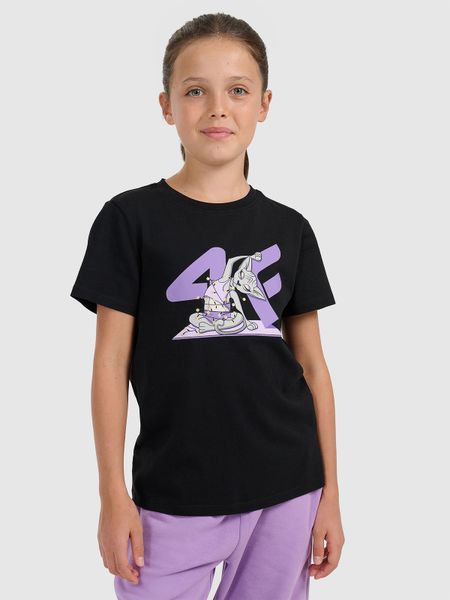 4F T-shirt regular z nadrukiem świątecznym dziewczęcy - czarny 158 (12-13 lat). Czarne t-shirty i topy dla dziewczynek 4f, bez wzorów, z bawełny, bez ramiączek. Za 39.99 zł.