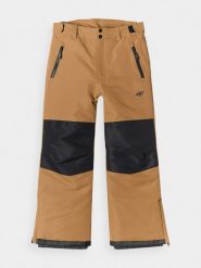 4F Spodnie snowboardowe membrana 10000 chłopięce - brązowe 146 (10-11 lat). Brązowe spodnie materiałowe dla chłopców 4f, bez wzorów, z dzianiny, sportowe, narciarskie. W wyprzedaży za 139.99 zł.